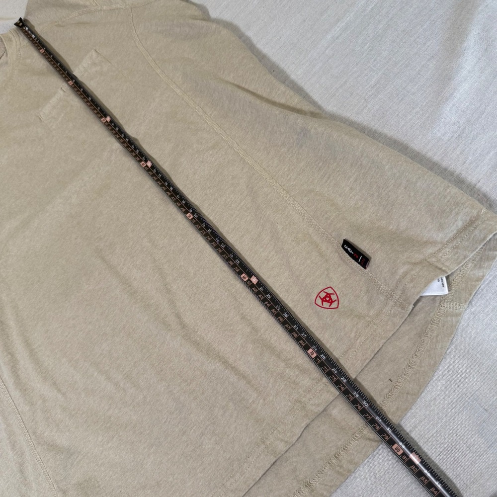 Ariat FR Mens Large Khaki Flame Resistant Long Sleeve Pocket T-Shirt CAT 2 PPE - Picture 14 of 14